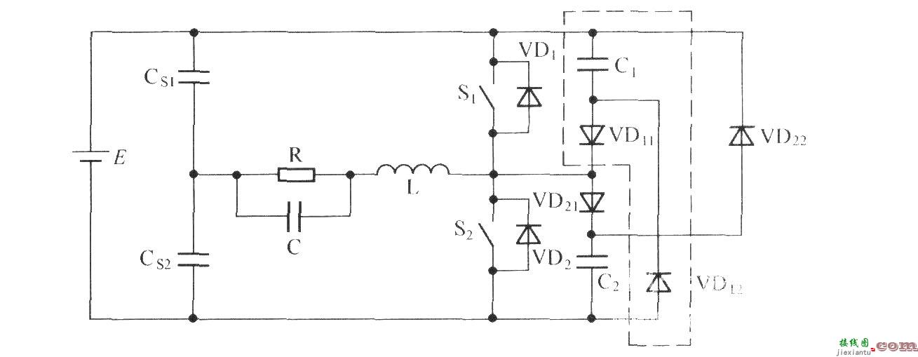 C-2D型无源无损缓冲电路应用于DC／AC半桥变换器中的电路  第1张