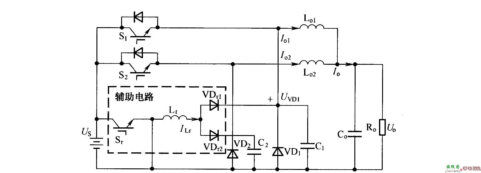 两相ZVT-PWM变换器拓扑结构图  第1张