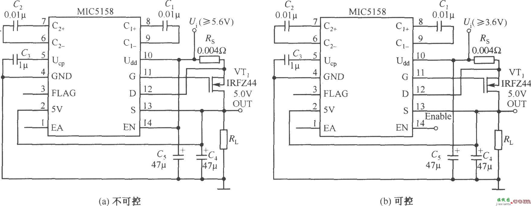 MIC5158构成的固定5V输出的线性稳压器电路  第1张