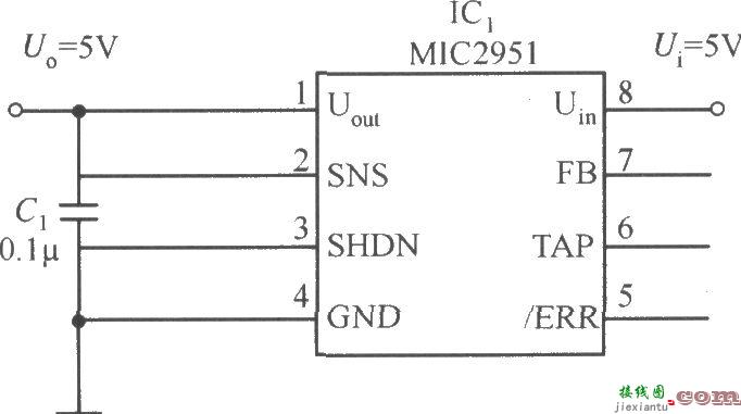 MIC2951构成的5V限流器电路  第1张