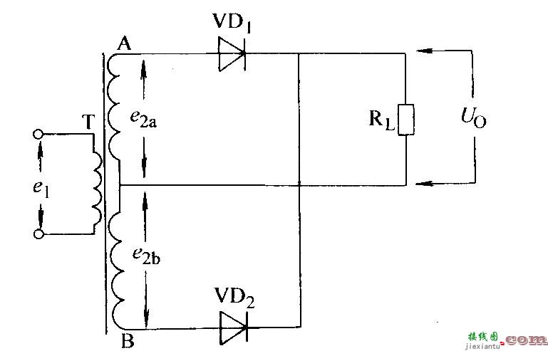 单相全波电阻负载整流电路  第1张
