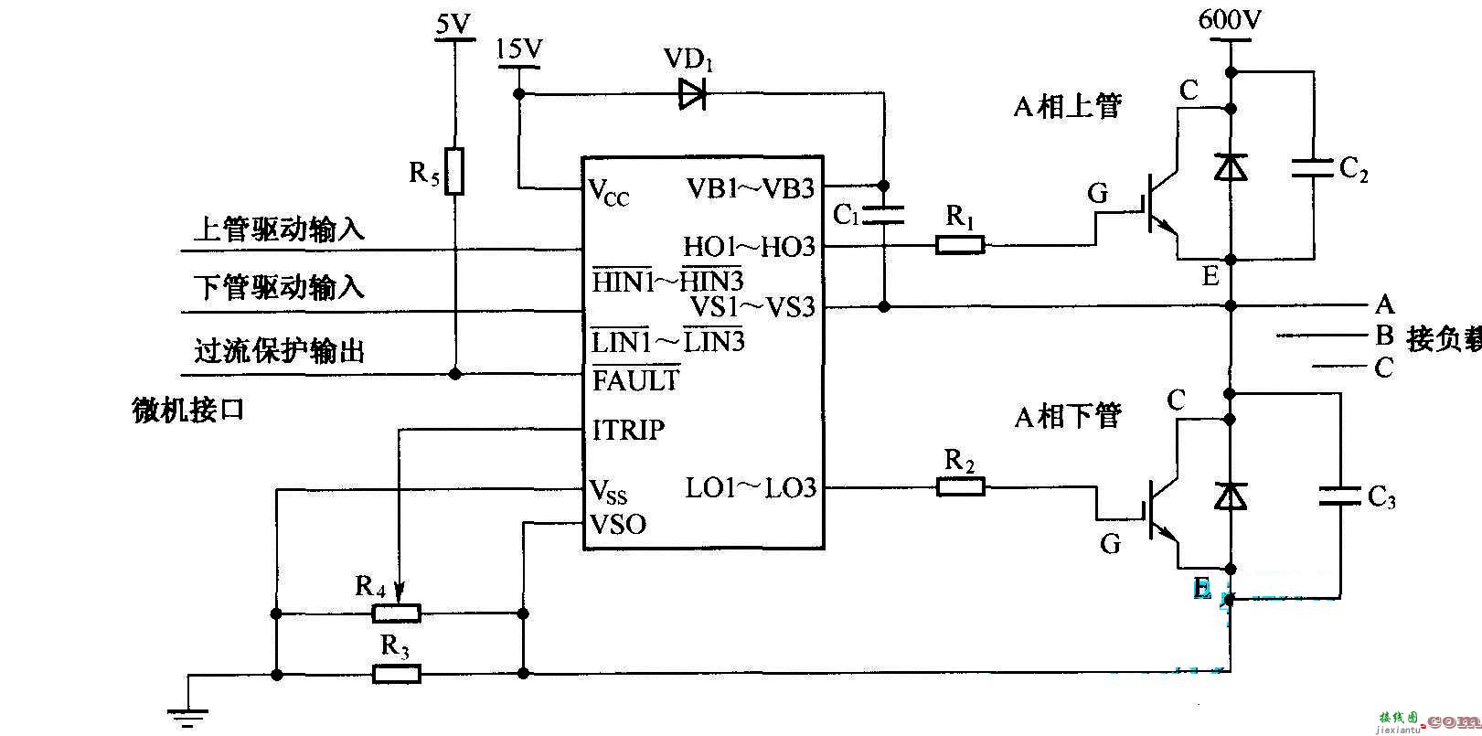 IR2130与功率管的连接方式  第1张