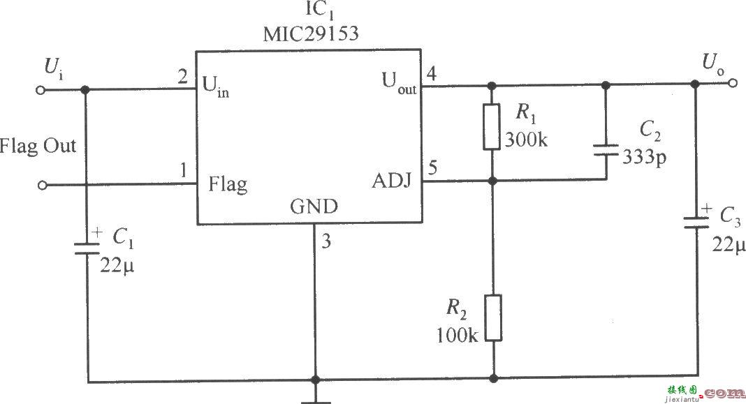 MIC29153构成的最简单的慢启动稳压器电路  第1张