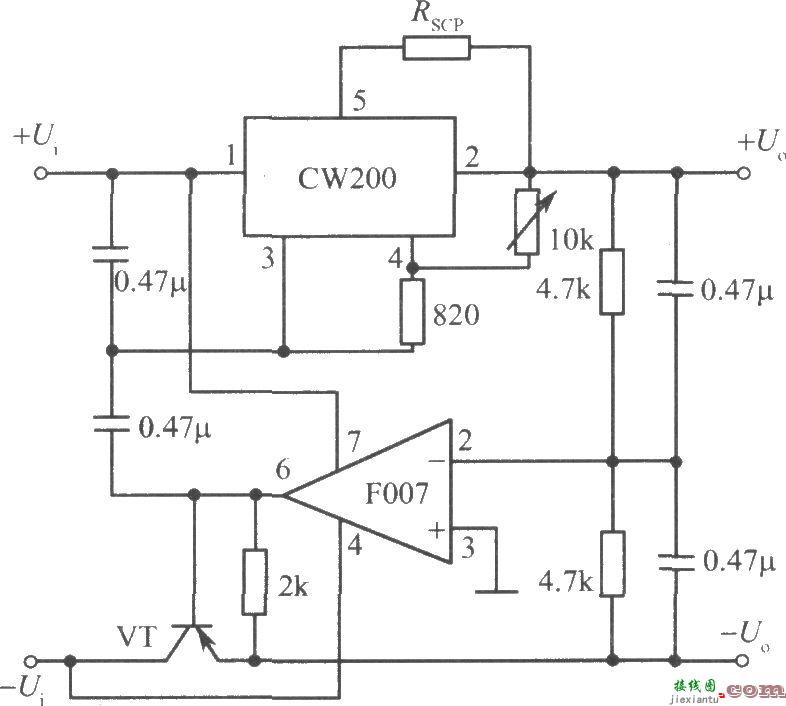 CW200构成的跟踪式集成稳压电源  第1张