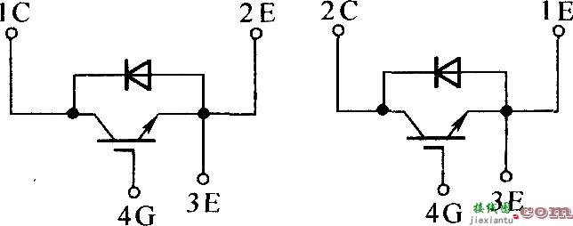 GA系列IGBT单开关型模块的内部接线图  第1张