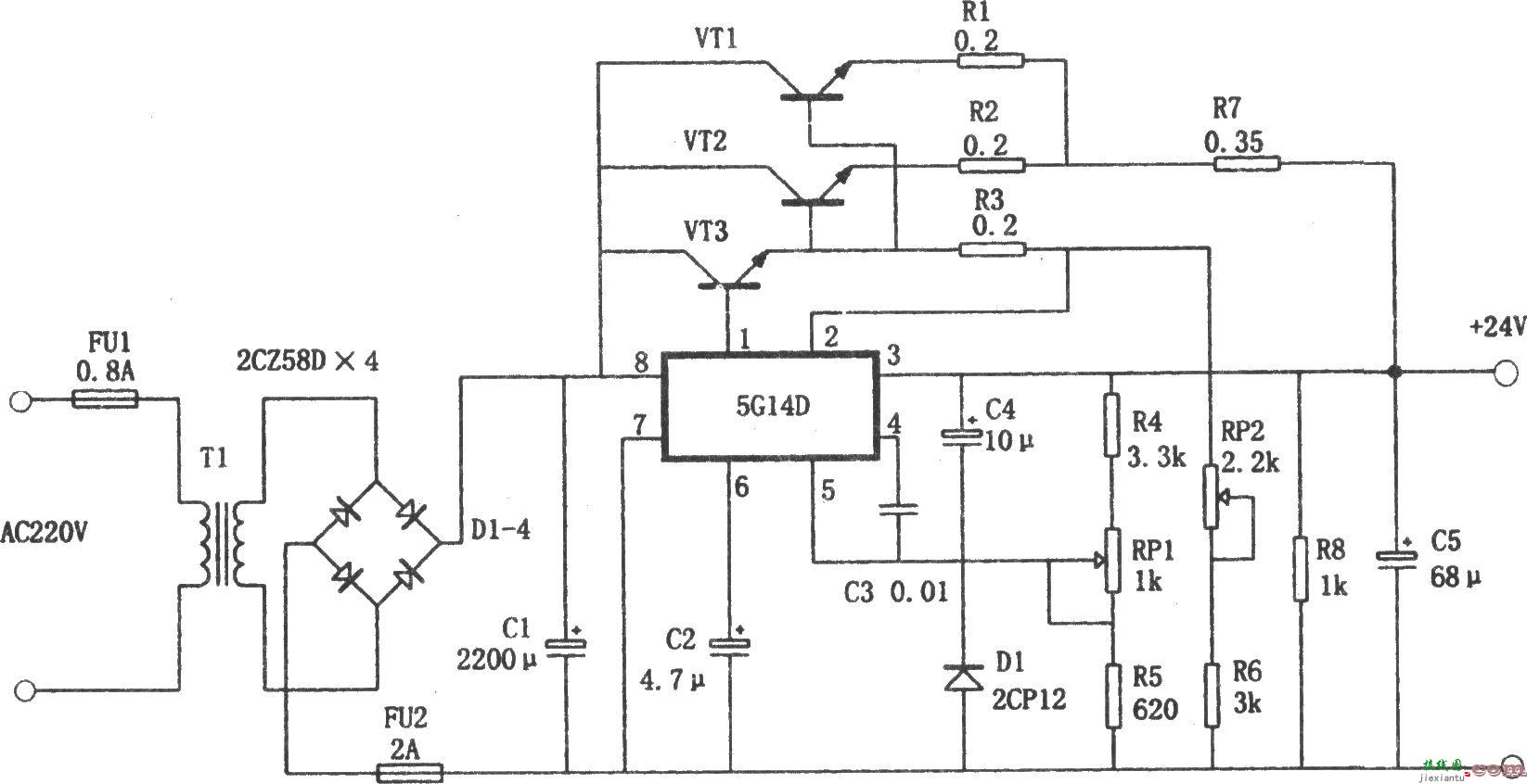 5G14D构成的 24V、1.9A稳压电源  第1张