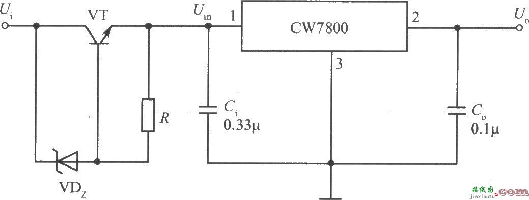 CW7800构成高输入电压的集成稳压电源电路之一  第1张