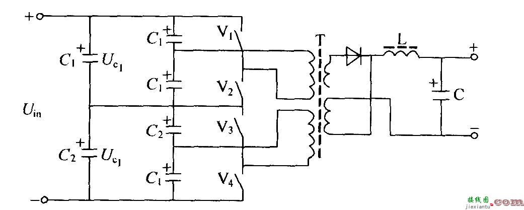 变形的半桥式变换器电路原理图  第1张