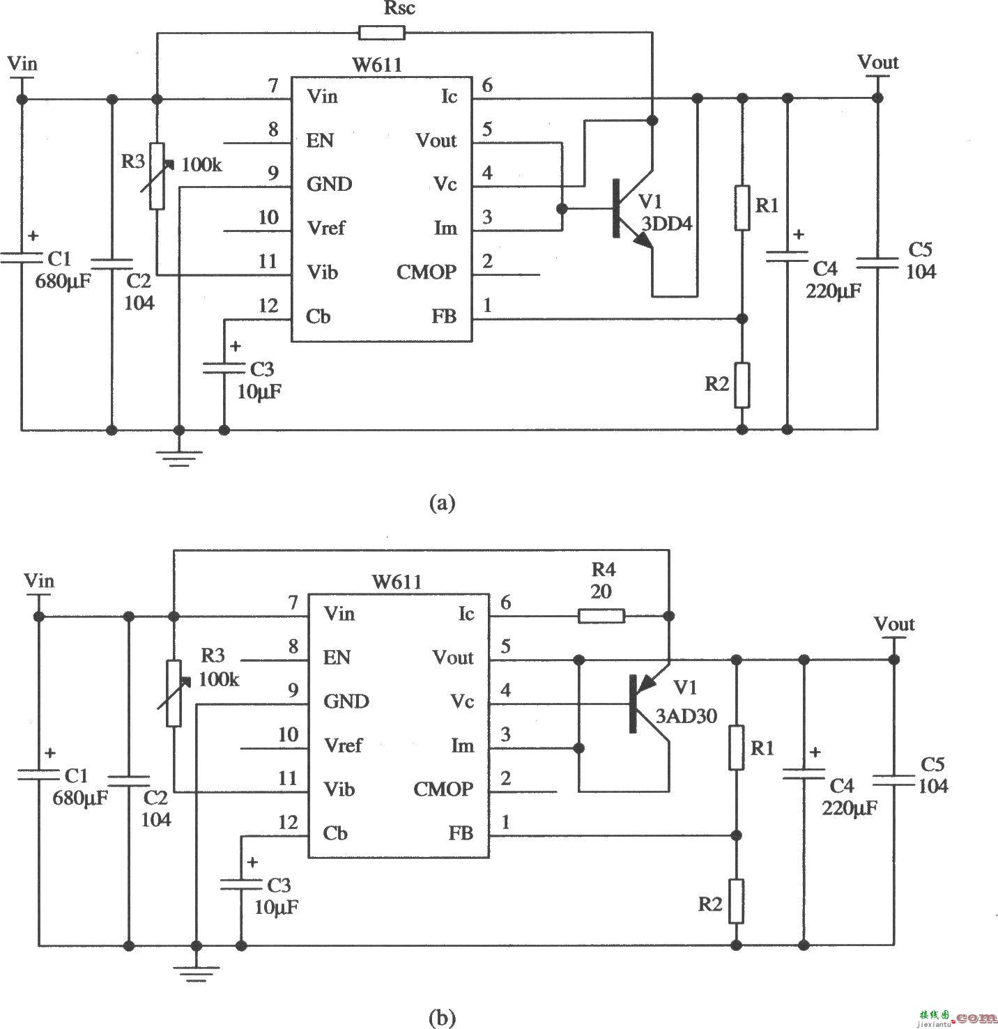 由W611构成的输出电流扩展的应用电路  第1张