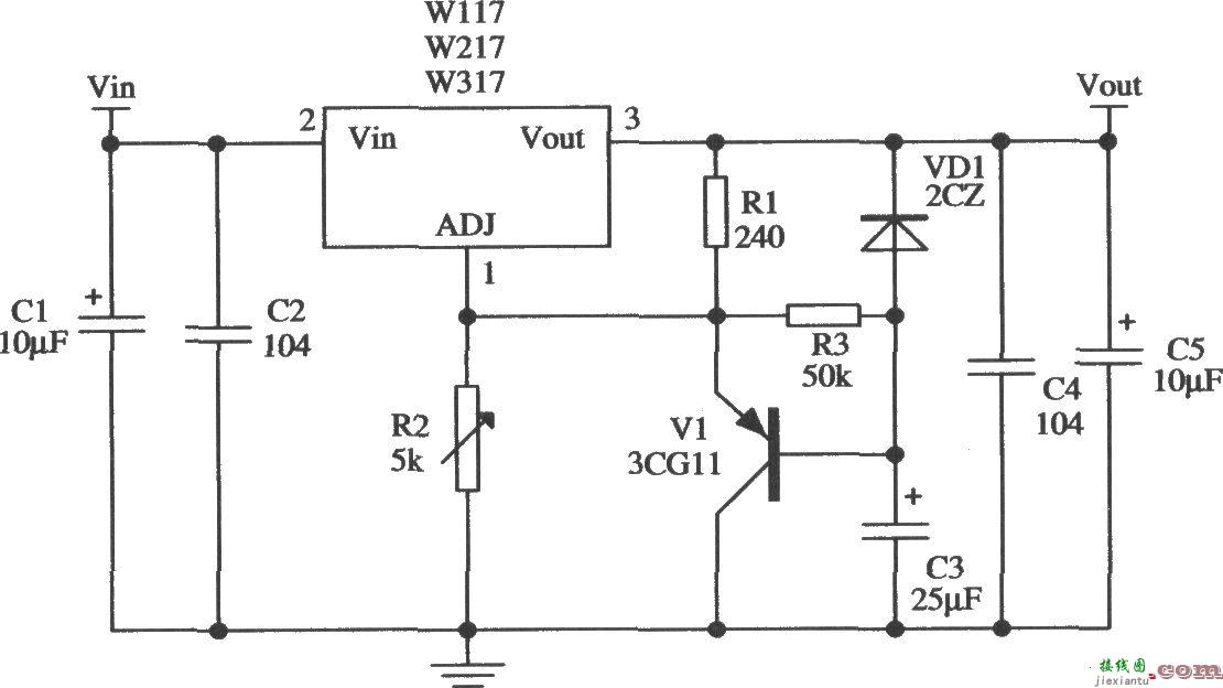 由Wll7／W217／W317构成的具有慢启动功能的应用电路  第1张