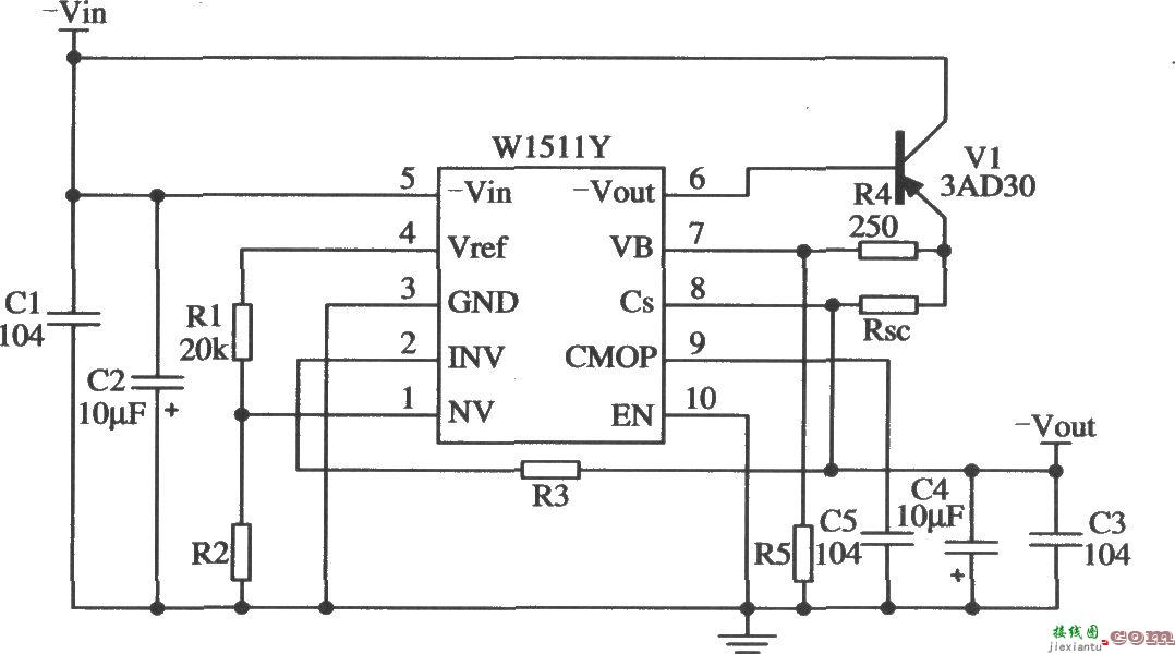 W1511的扩大输出电流的应用电路  第1张