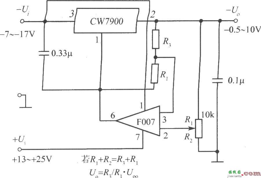 CW7900、F007构成的可调输出集成稳压电源电路之二  第1张