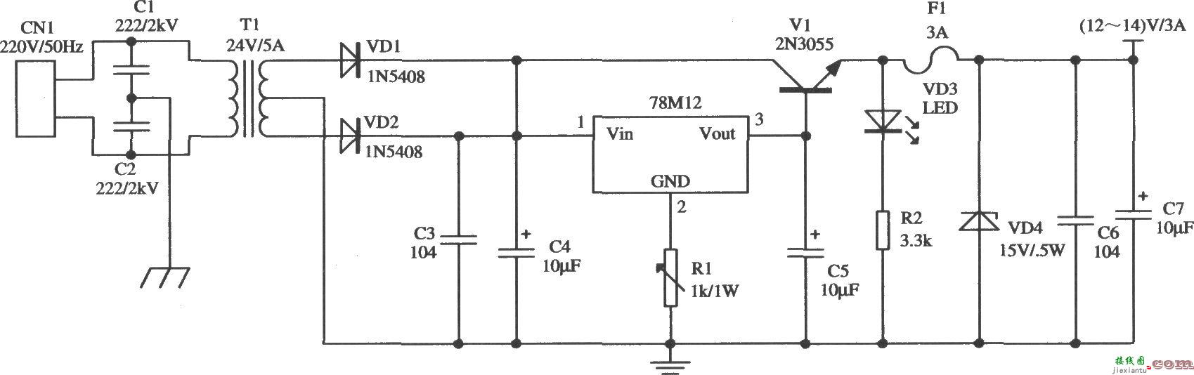 W78×××构成的扩大输出电流的应用电路2  第1张