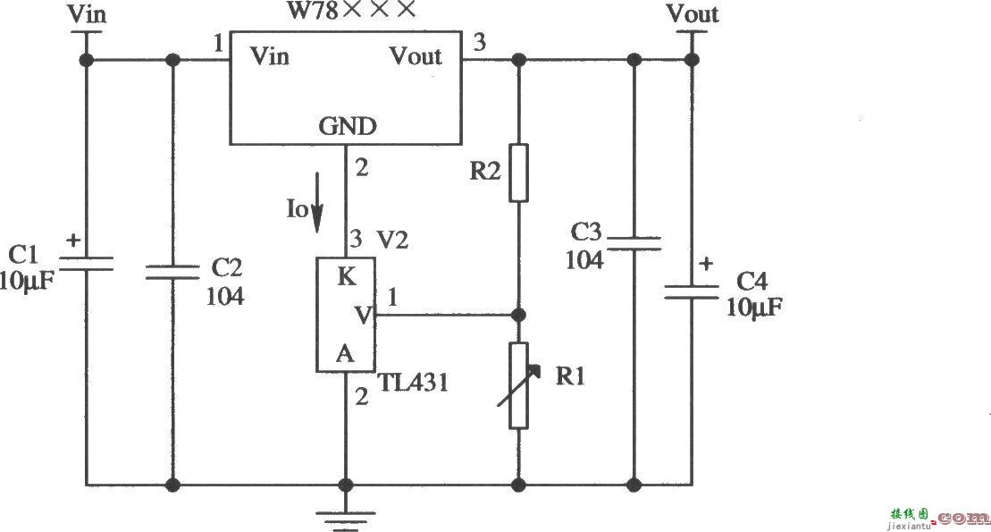 由W78×××构成的提高输出电压稳定度的应用电路  第1张