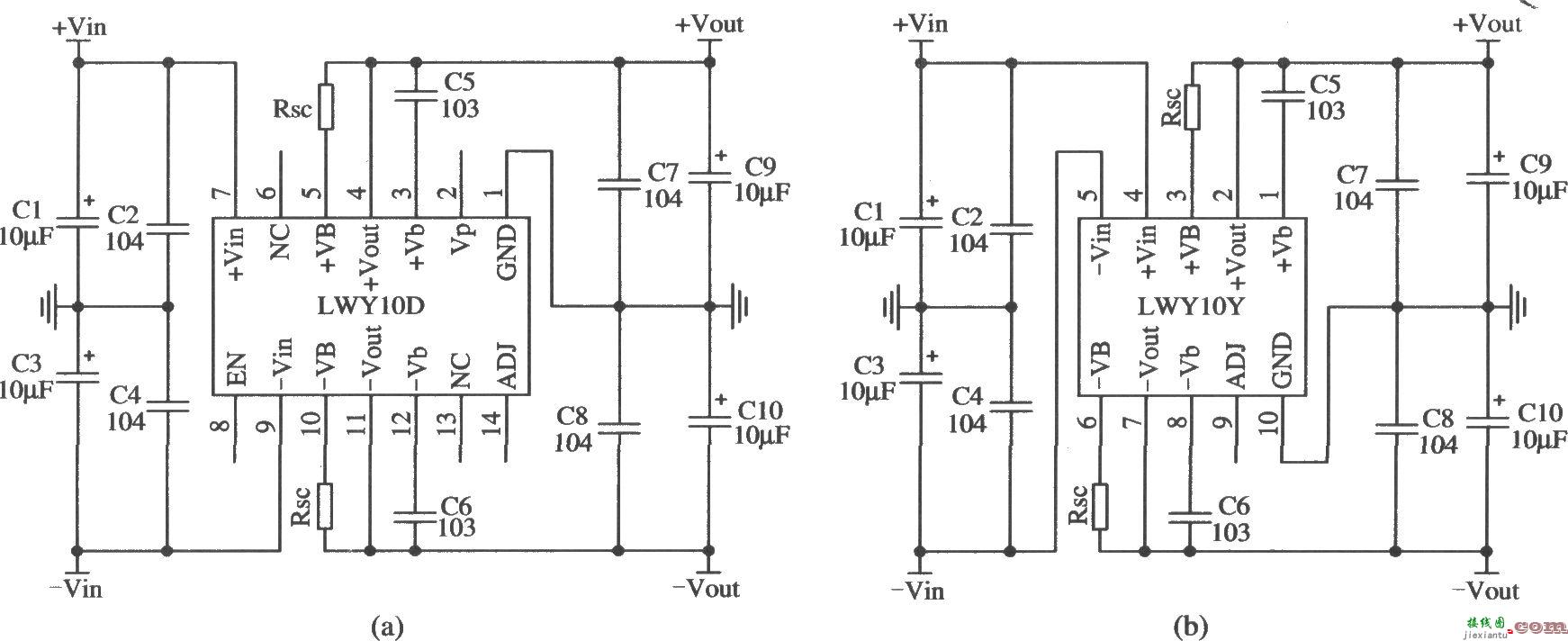 由LWY10构成的正负双固定输出的应用电路  第1张