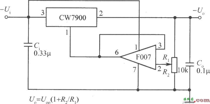 CW7900、F007构成的可调输出集成稳压电源电路之一  第1张