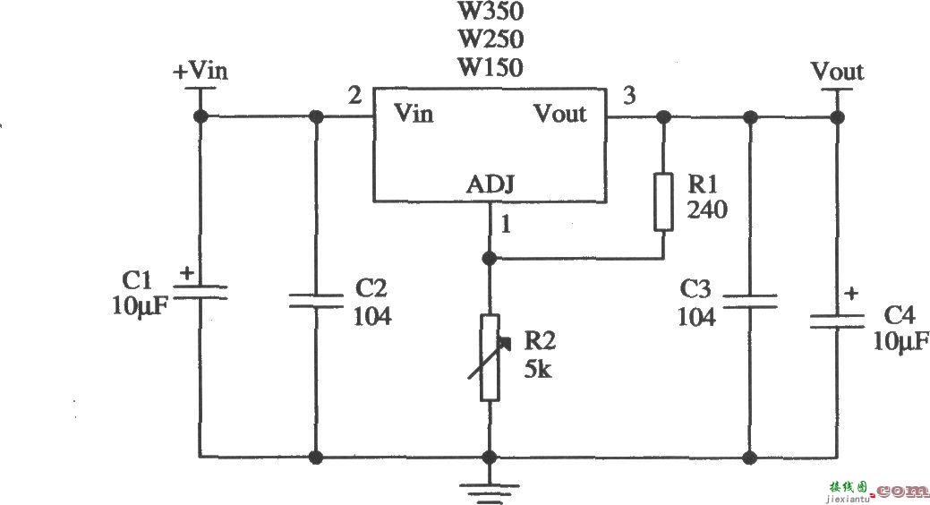 Wl50／W250／W350三端可调正集成稳压器的典型应用电路  第1张