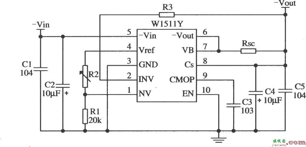 W1511的输出低电压的应用电路  第1张