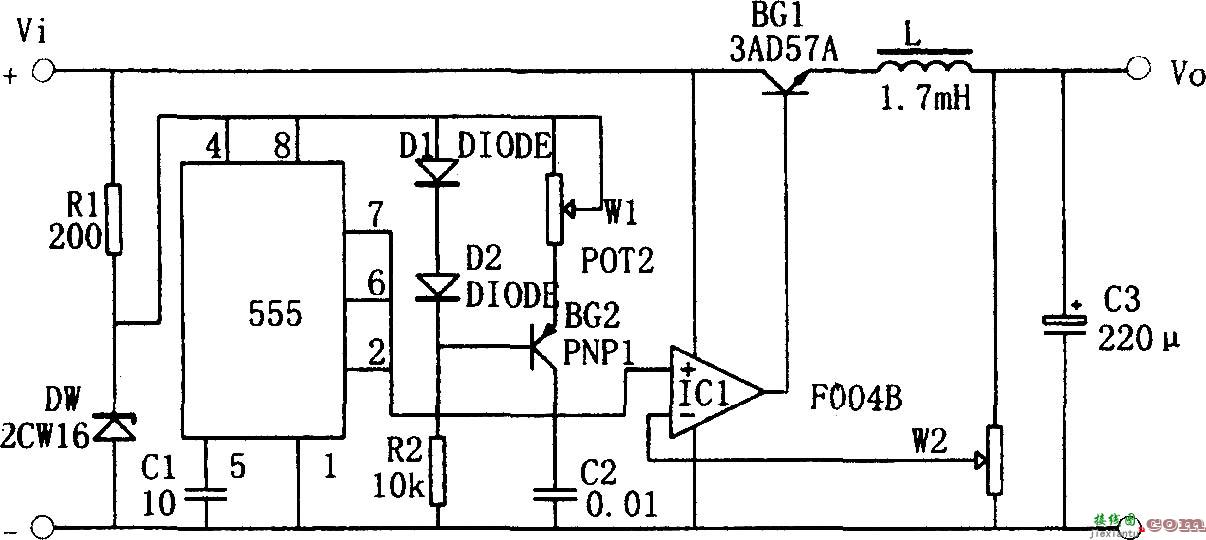 用555构成的升压型开关稳压电源  第1张