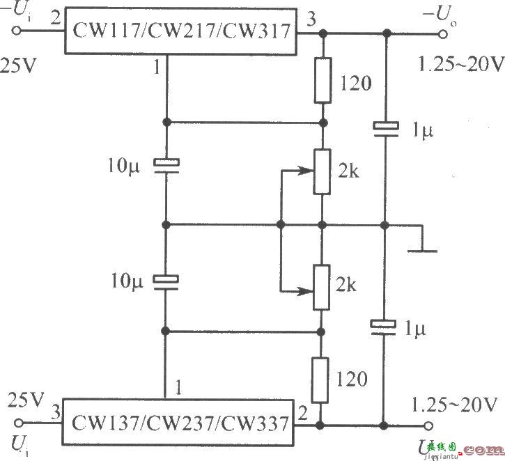 CW137／CW237／CW337构成的可调正、负输出电压集成稳压电源  第1张