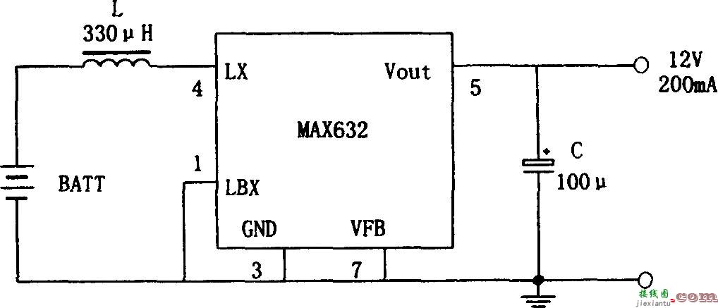 用MAX632组成的高效升压稳压电源  第1张