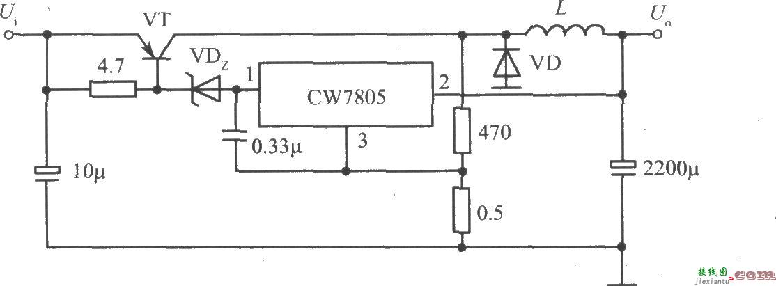 CW7805构成的开关式集成稳压电源电路  第1张