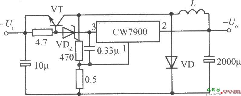 CW7900构成的自激开关式集成稳压电源电路  第1张