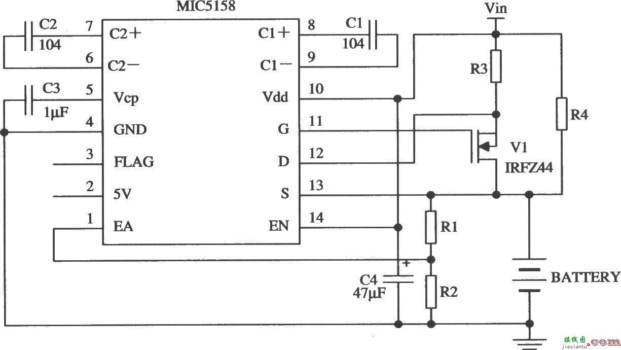 由MIC5158构成的电池充电电路  第1张