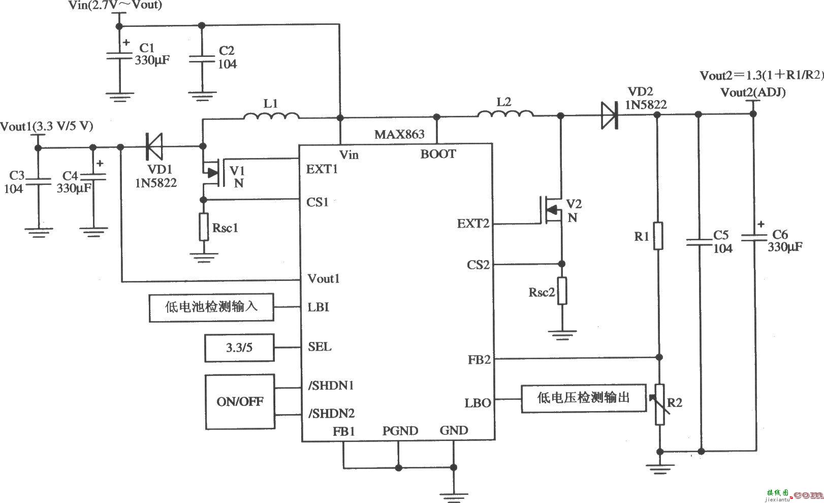 MAX863的典型应用电路  第1张