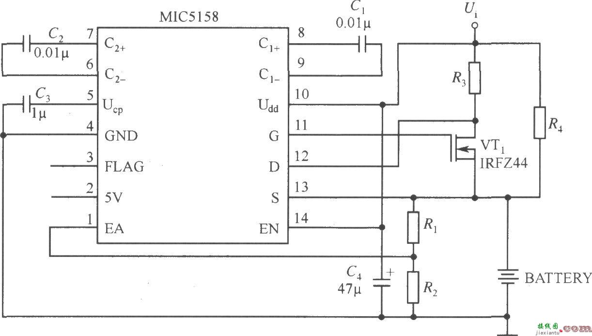 MIC5158构成的电池充电电路  第1张