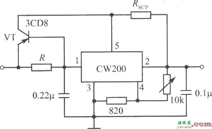 用PNP型功率晶体管扩流的CW200集成稳压电源  第1张