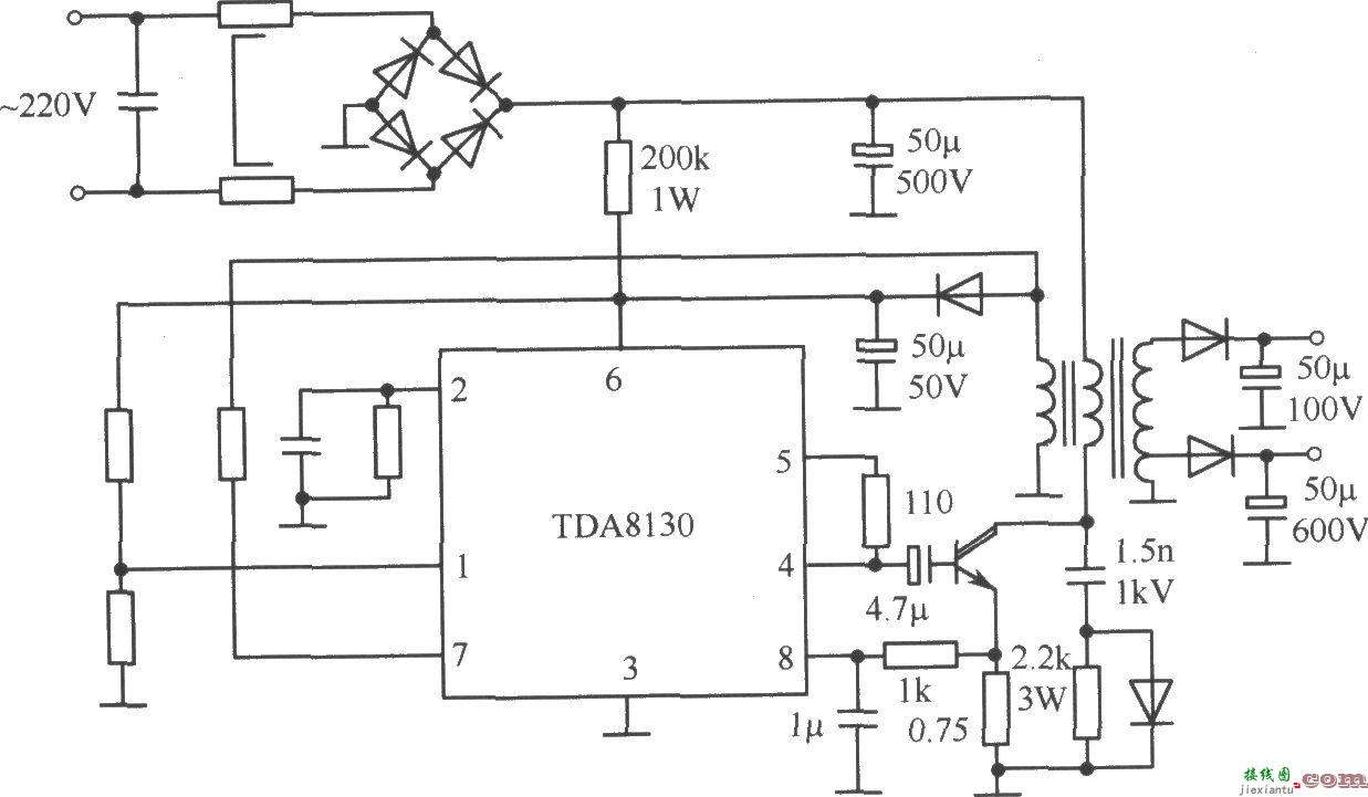 TDA8130典型应用电路  第1张