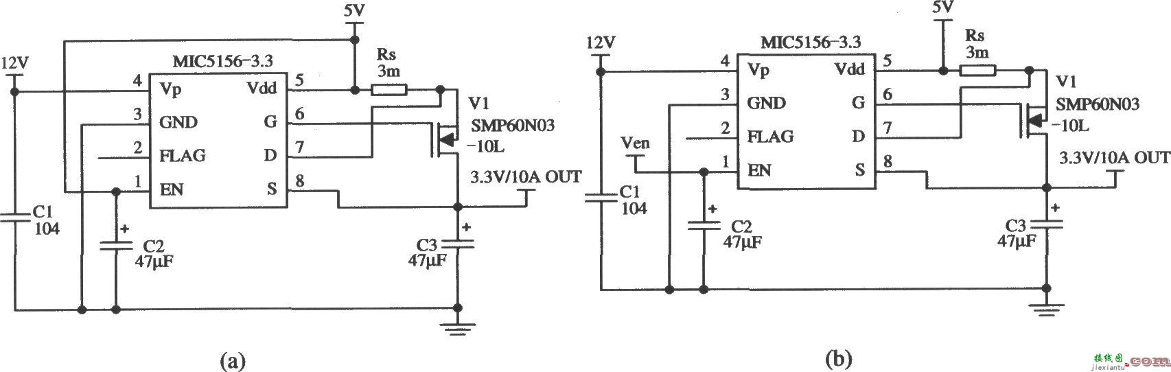 由MIC5156-3.3构成的由5V变为3.3V的稳压器电路  第1张