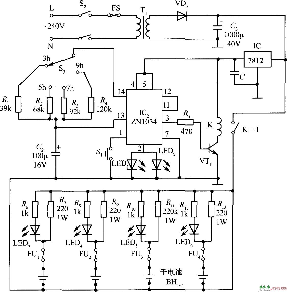 干电池充电器电路图  第1张