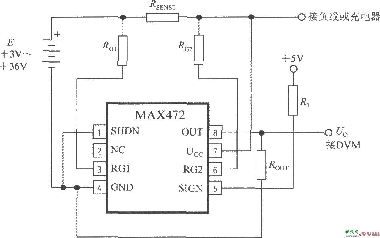 集成电流传感器MAX472的典型应用电路  第1张