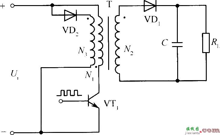 带有能量归还绕组的二极管钳位电路单端反激式功率变换电路  第1张