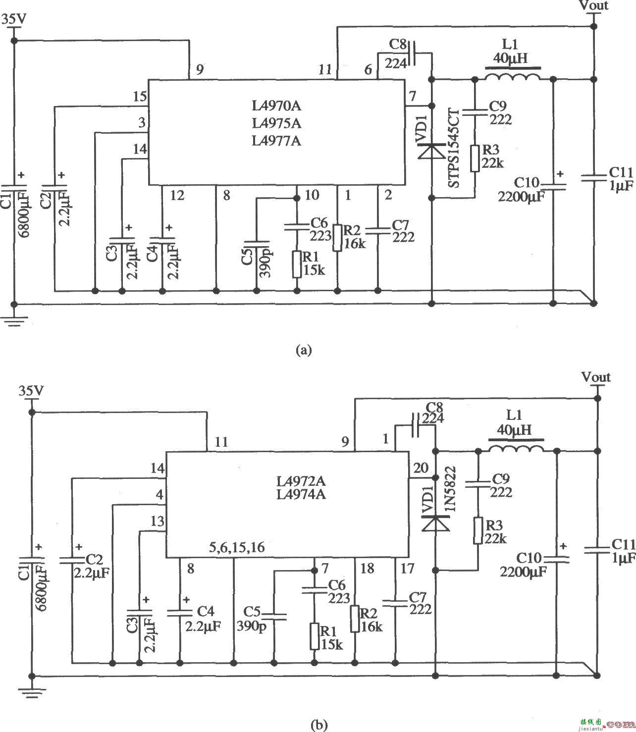 LA4970构成5.1V／10A稳压器的应用电路  第1张