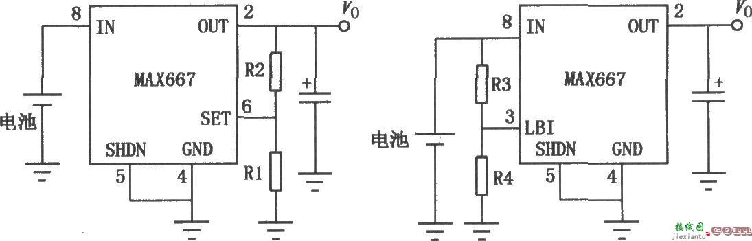 MAX667多功能线性集成稳压器的典型应用电路  第2张