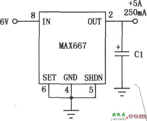 MAX667多功能线性集成稳压器的典型应用电路  第1张