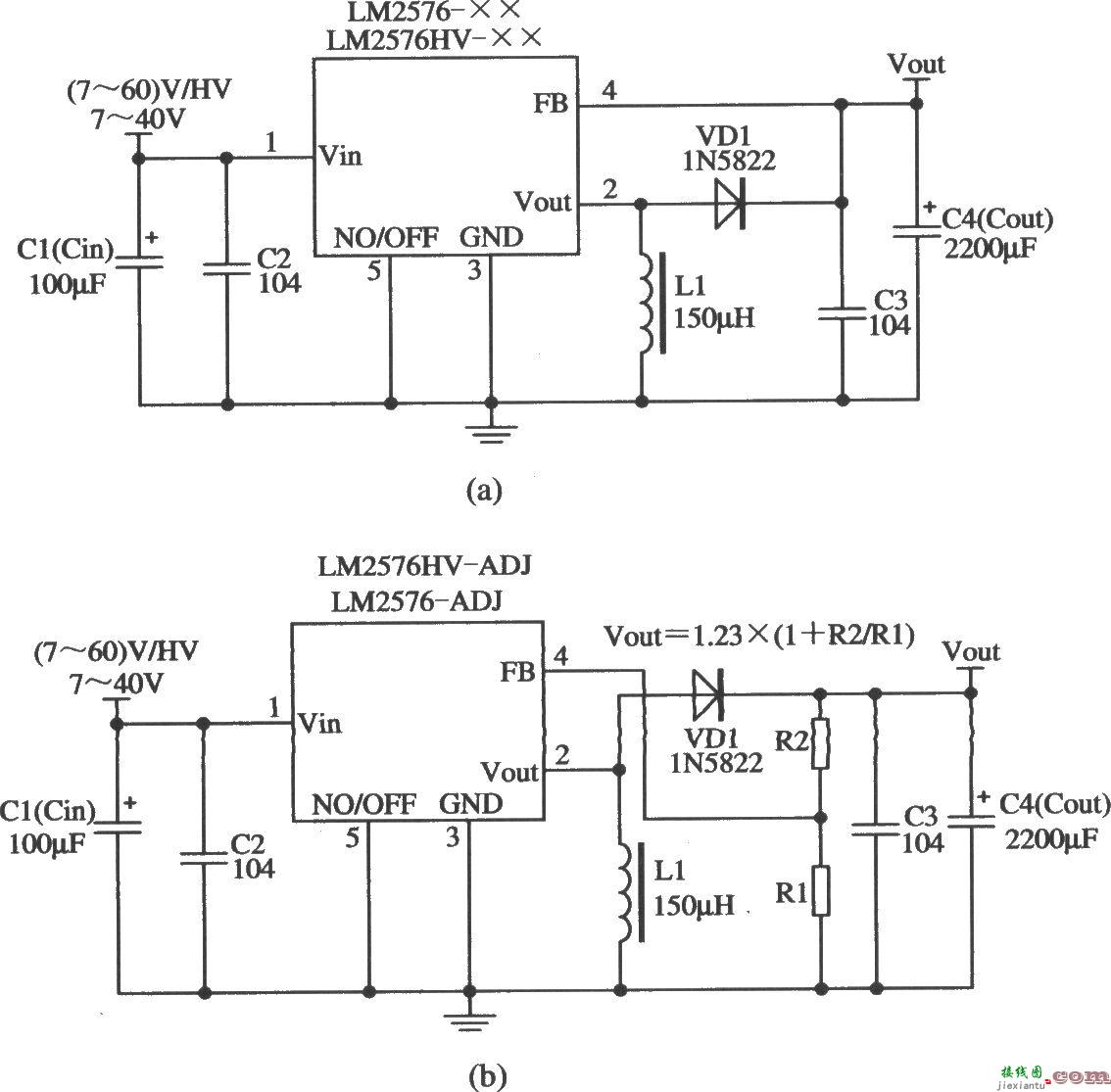 LM2576构成的升压型的稳压器应用电路  第1张