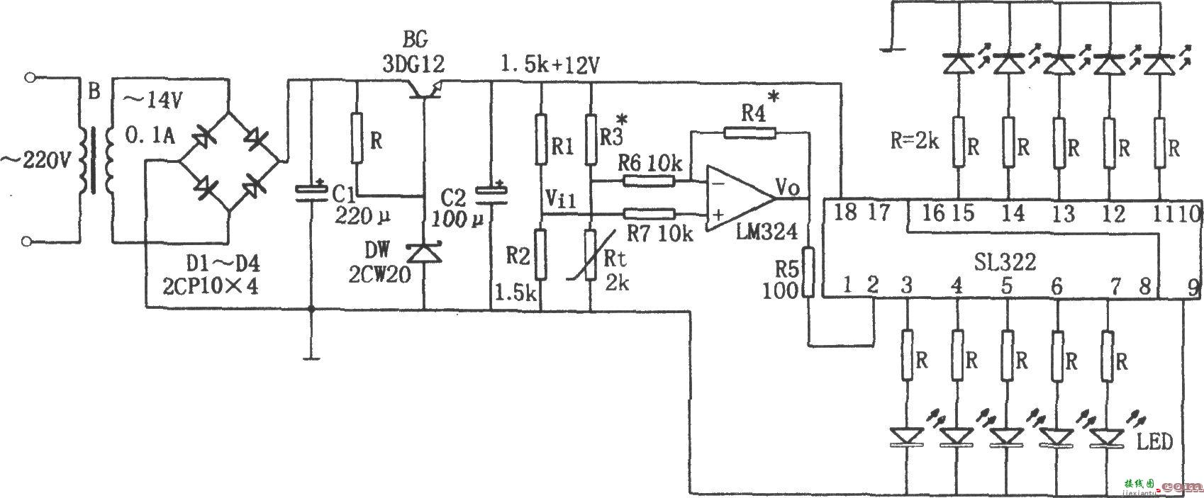 电冰箱温度告知电路(LM324、SL322)  第1张