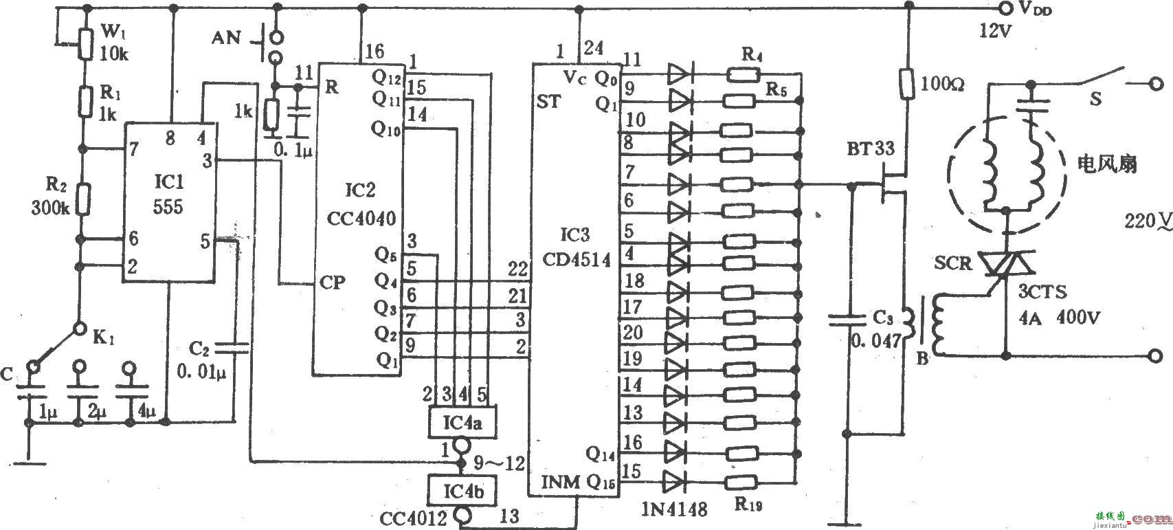电风扇长定时自然风电路  第1张