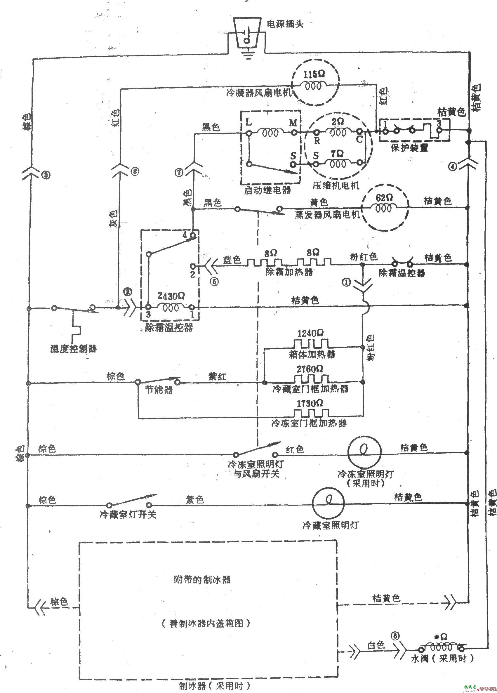 美国并排式带制冰机间冷式电冰箱  第1张