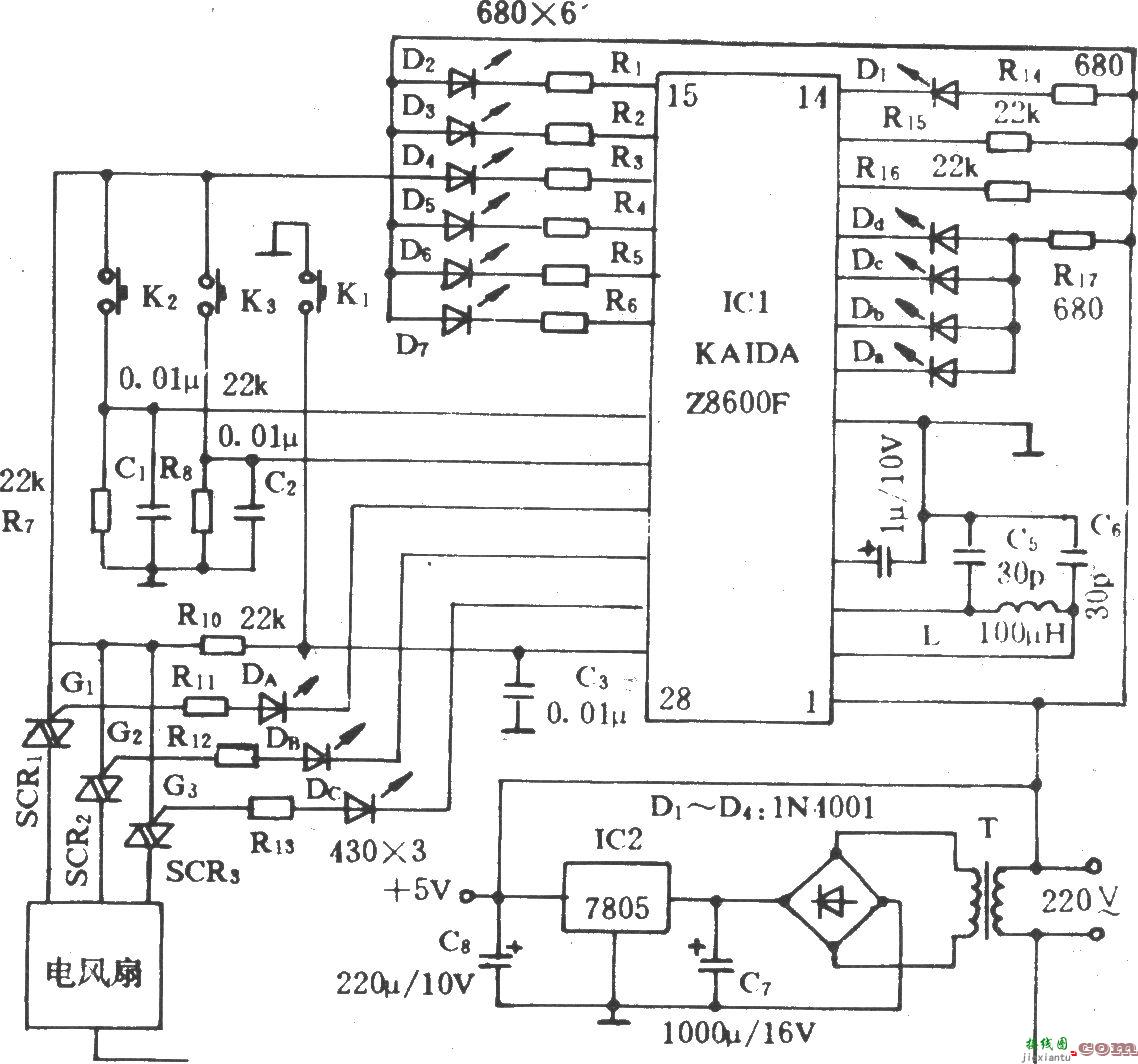 电风扇程控电路(KDF1)  第1张