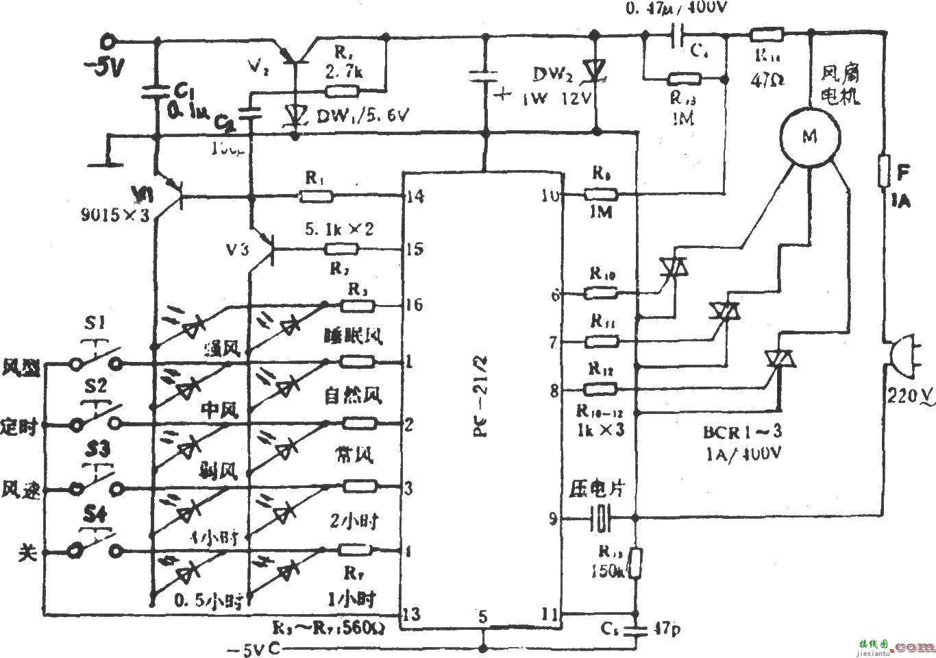 电风扇程控电路(PC-2122)  第1张