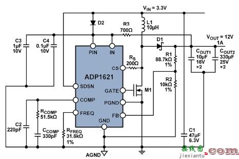 ADP1261 3 至 12 伏转换器  第1张