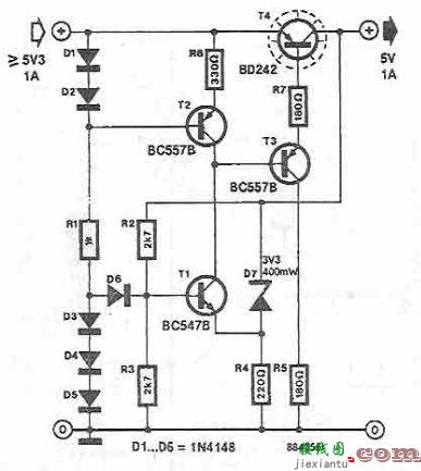 采用BD242的5V稳压电路  第1张