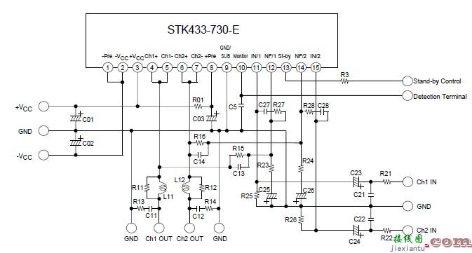 60瓦立体声功率音频放大器使用STK433  第1张