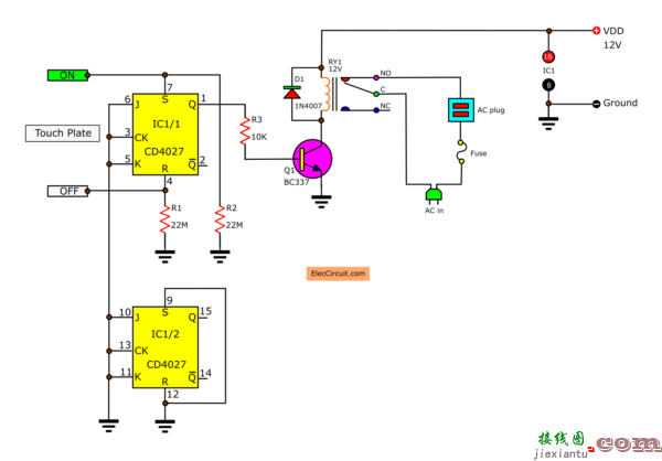 一种简单的触摸开关电路  第1张