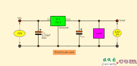 使用7812的基本12V正稳压器  第1张
